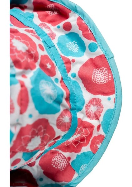 Kız Bebek Nar Çiçeği Turkuaz Çiçek Detaylı Şapka