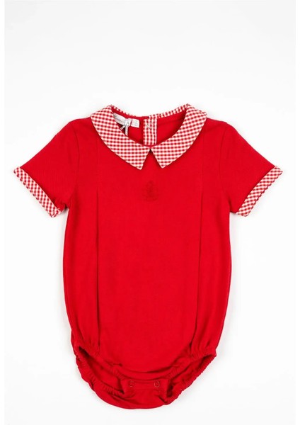 Kız Bebek Kırmızı Yaka Detaylı Alttan Çıtçıtlı Zıbın indirimleri