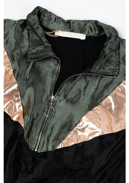 Kadın Çok Renkli Parlak Garnilli Kırışık Alt Üst Takım