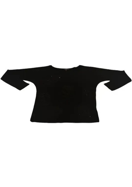 Kadın Siyah Kuru Kafalı Uzun Kollu Sweatshirt