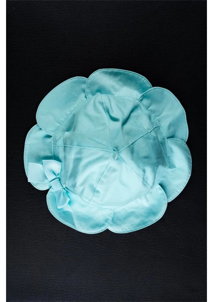 Kız Bebek Açık Mavi Kurdele Detaylı Şapka