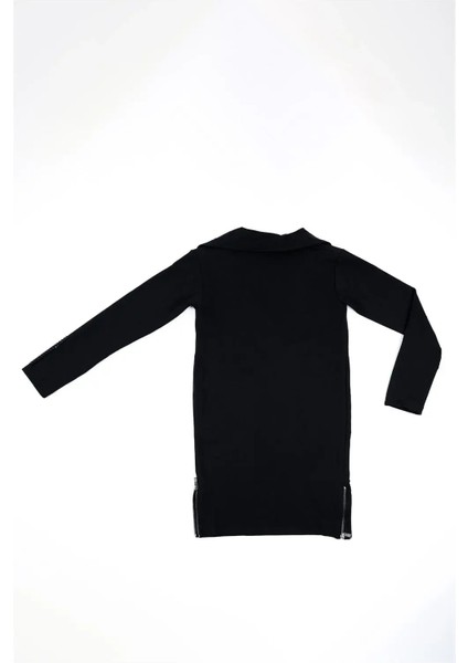 Kadın Siyah Taşlı Uzun Kollu Elbise