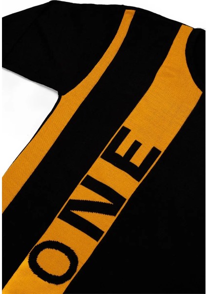 Kadın Siyah This One Yazılı Uzun Triko Elbise