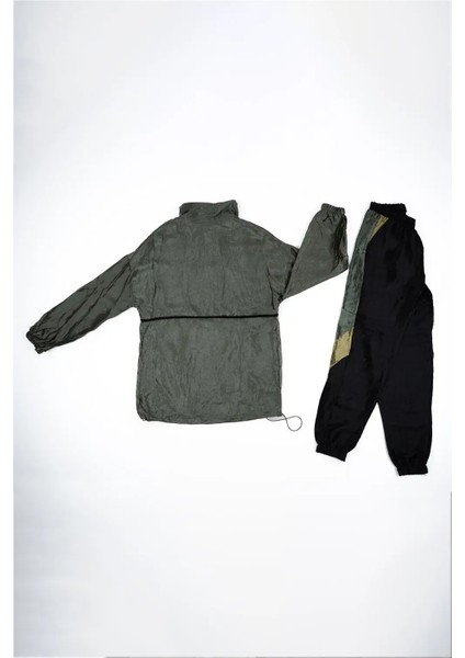 Kadın Yeşil Parlak Kumaş Sweat Alt-Üst Takım