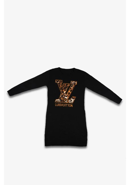Kadın Siyah Luisvuitton Uzun Kollu Triko Elbise indirimleri