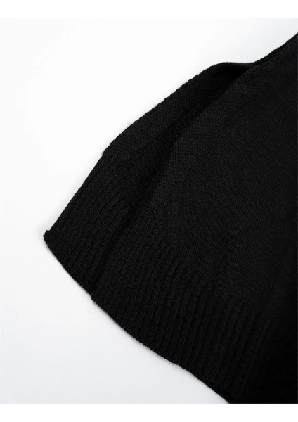 Kadın Siyah Luisvuitton Uzun Kollu Triko Elbise