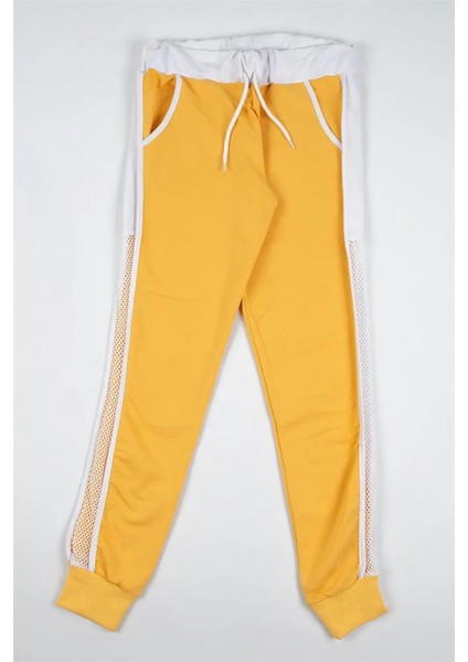 Kadın Beyaz Fileli Çizgili Sarı Eşofman Altı indirimleri