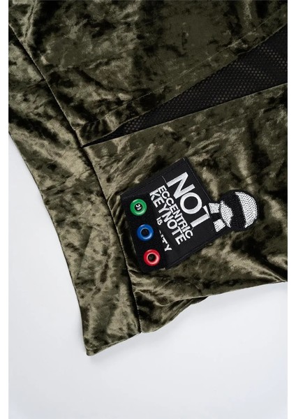 Kadın Yeşil Souchi Marka Parlak Kadife Sweatshirt