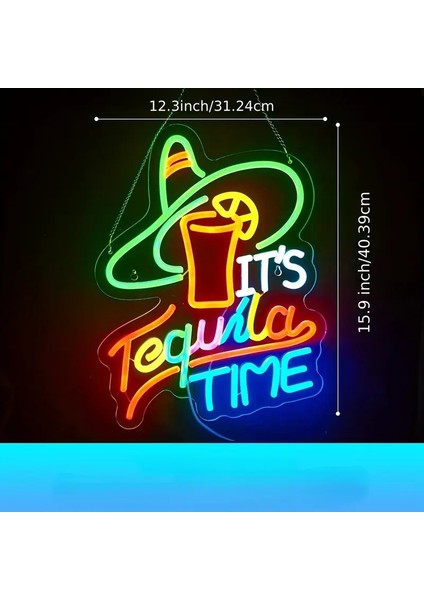 Neontürk Canlı Meksika Hasır Şapka ve Limon Duvar Dekoru - Tequila Time Neon Tabela fiyatları