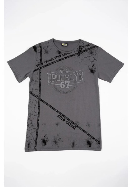 Kadın Gri Baskılı Desen Tişört indirimleri