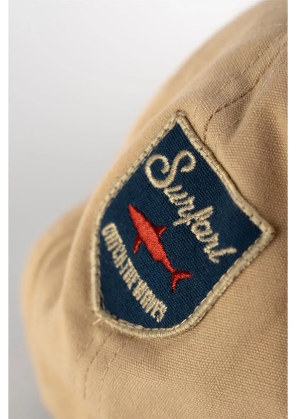 Erkek Çocuk Mavi Krem Yazı Detaylı Şapka