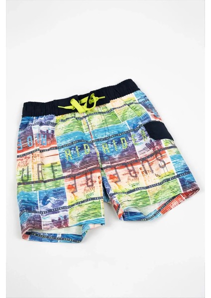 Erkek Çocuk Lacivert Renkli Baskı Detaylı Şort Mayo indirimleri