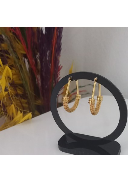 Hasır Gold Çelik Küpe