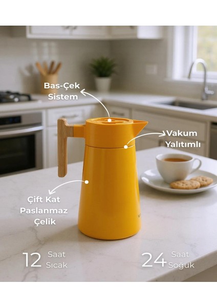North Bambu Saplı Çelik Termos 2 Litre-Turuncu fiyatları