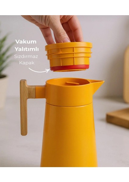 North Bambu Saplı Çelik Termos 2 Litre-Turuncu indirimleri