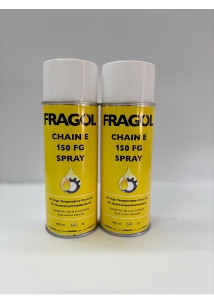 Fragol Chain E 150 FG Yüksek Sıcaklığa Dayanıklı Gıda Onaylı Zincir Spreyi - 400 ml modelleri