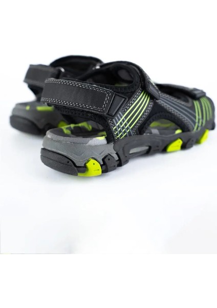 Erkek Çocuk Yeşil Siyah Cırt Cırtlı Süperfit Yazlık Sandalet