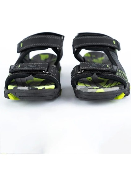 Erkek Çocuk Yeşil Siyah Cırt Cırtlı Süperfit Yazlık Sandalet