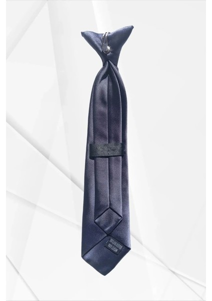 Erkek Çocuk Saten Füme Renk Kuşgözü Klipsli Kravat