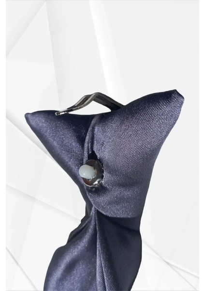 Erkek Çocuk Saten Füme Renk Kuşgözü Klipsli Kravat