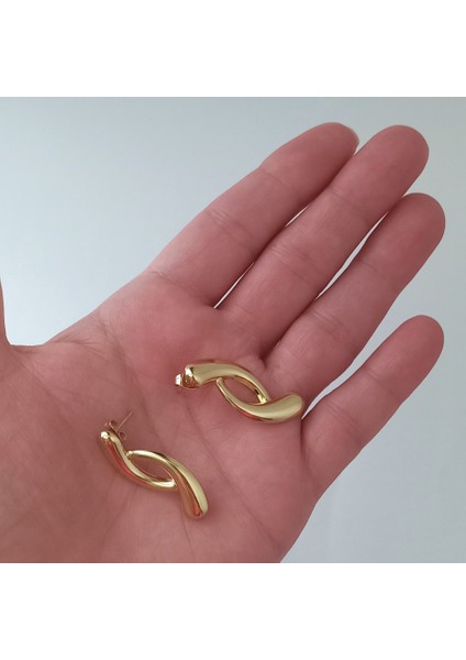 Su Damlası Gold Çelik Küpe fiyatları