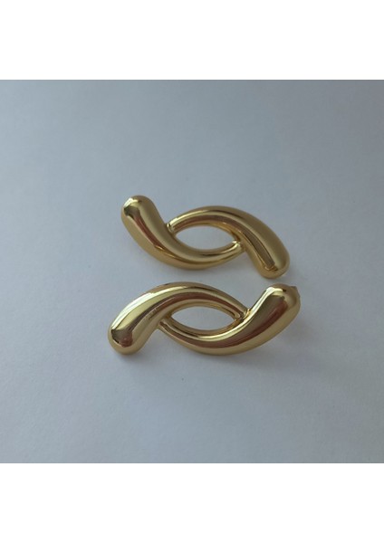 Su Damlası Gold Çelik Küpe modelleri