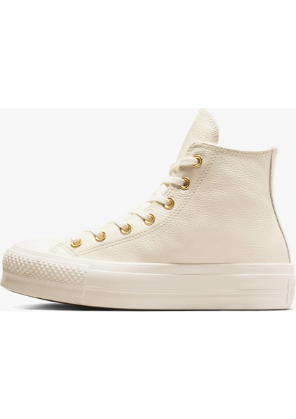 Chuck Taylor All Star Lift Kadın Krem Deri Platform Sneaker fırsatları
