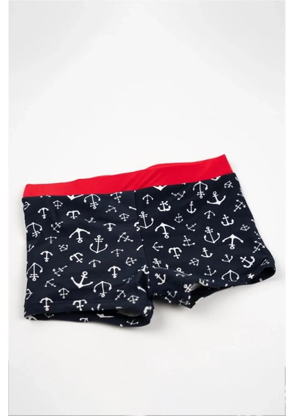 Erkek Bebek Lacivert Gemi Çapalı Şort Mayo