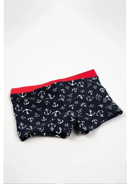 Erkek Bebek Lacivert Gemi Çapalı Şort Mayo