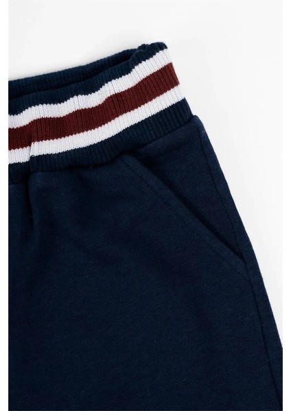 Erkek Çocuk Açık Mavi Lacivert Kapüşonlu Mevsimlik Pamuklu Eşofman Takımı