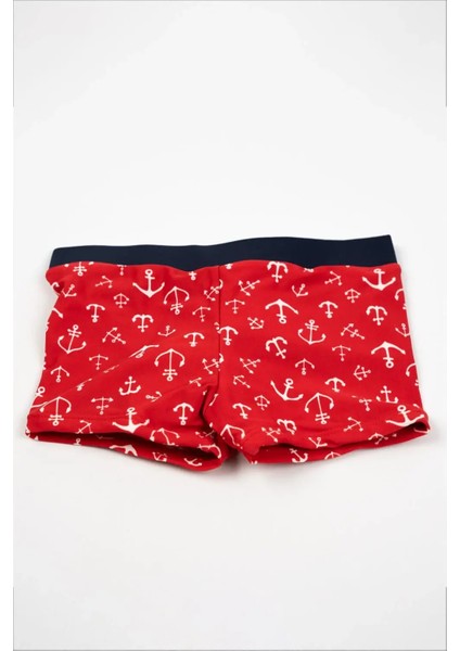 Erkek Bebek Kırmızı Gemi Çapalı Şort Mayo