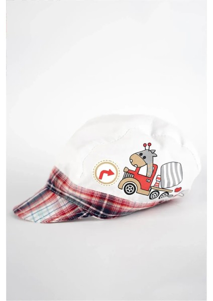 Erkek Çocuk Beyaz Kamyon Süren Zürafa Detaylı Şapka indirimleri