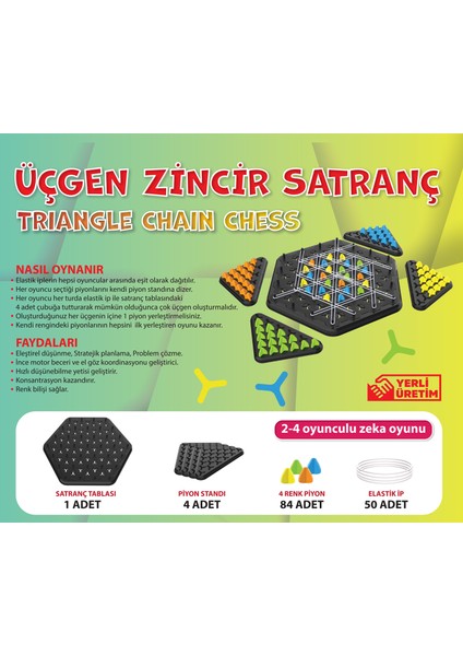 Incarea Üçgen Zincir Satranç - Triangle Chain Chess - Ebeveyn Çocuk Etkileşimi Eğitici Zeka Kutu Oyunu fiyatları