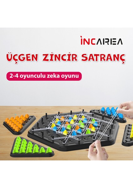 Incarea Üçgen Zincir Satranç - Triangle Chain Chess - Ebeveyn Çocuk Etkileşimi Eğitici Zeka Kutu Oyunu modelleri