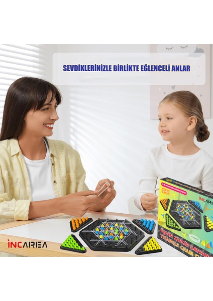 Incarea Üçgen Zincir Satranç - Triangle Chain Chess - Ebeveyn Çocuk Etkileşimi Eğitici Zeka Kutu Oyunu fırsatları