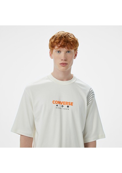 Star Chevron Baskılı Erkek Oversize Fit Krem T-Shirt fırsatları