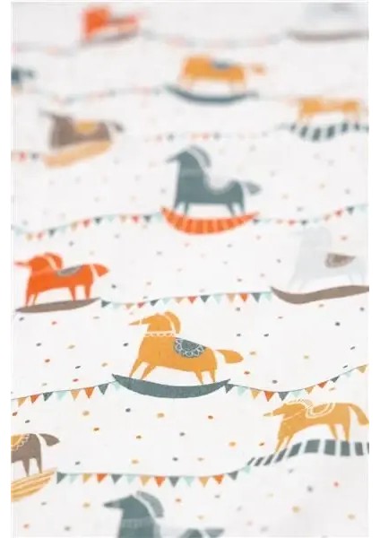 Bebek Krem At Desenli Alt Temizleme Örtüsü