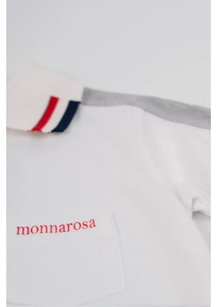 Erkek Bebek Beyaz Polo Yaka Tişört Kot Şort Yazlık Takım