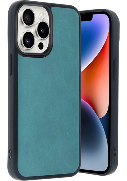 iPhone 14 Pro Max Kılıf Aras Deri Kapak - Açık YEŞIL-(5796)
