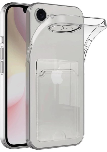 iPhone 16E Kılıf Kart Şeffaf Silikon - ŞEFFAF-(5796)
