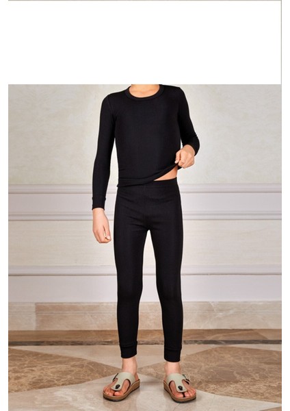 Erkek Çocuk Siyah Termal Uzun Kollu Takım