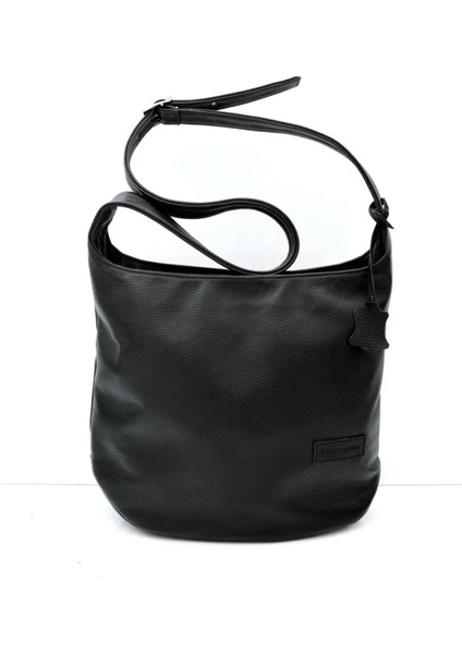 Kadın Siyah Hakiki Deri Askılı Omuz Çantası