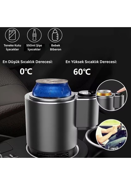 Araç Içi Bardak Tutucu 12V – Isıtma & Soğutma Özellikli Otomatik Içecek Isıtıcı Soğutucu