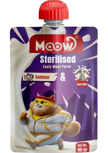 -Taze Somonlu&keçi Sütlü Sterilised Kedi Et Ezmesi 90GR