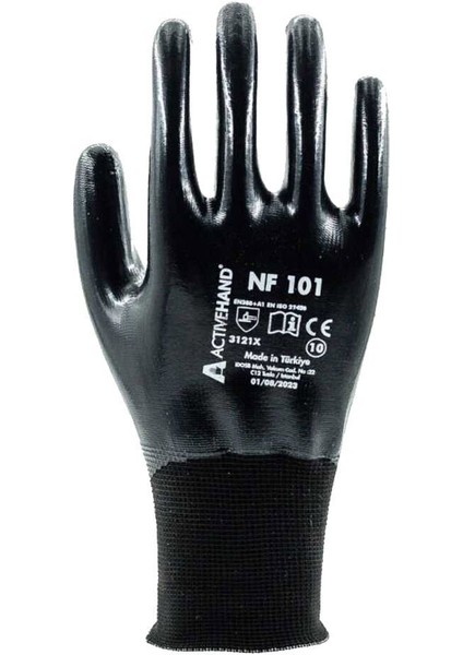 Tam Nitril Kaplı Polyester Eldiven Nf 101 Sy/sy No:10