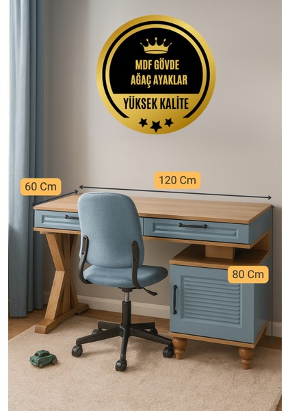 Mavi Mdf Genç Odası Çalışma Masası – Zarif ve Pratik fiyatları