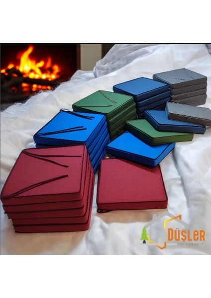 40X40 Desensiz Su ve Leke Itici Duck Kumaş Fermuarlı Bağcıklı Biyeli Sandalye Minderi 5 cm indirimleri
