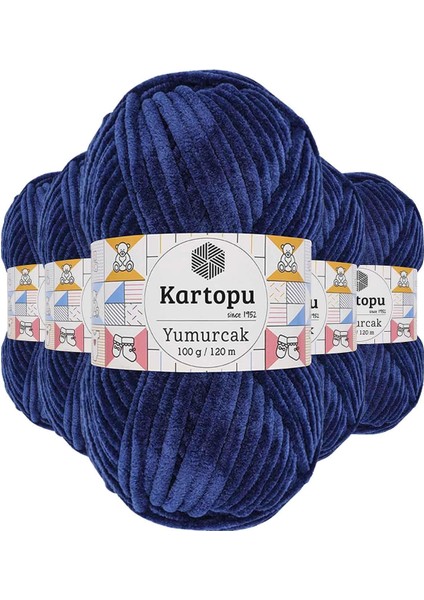 5 Adet Yumurcak Kadife El Örgü İpi Lacivert K635