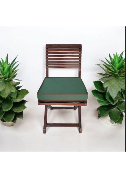 40X40 Desensiz Su ve Leke Itici Duck Kumaş Fermuarlı Bağcıklı Biyeli Sandalye Minderi 5 cm