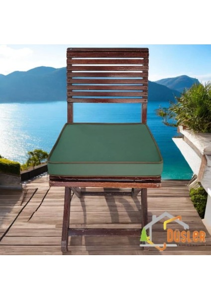 40X40 Desensiz Su ve Leke Itici Duck Kumaş Fermuarlı Bağcıklı Biyeli Sandalye Minderi 5 cm fırsatları